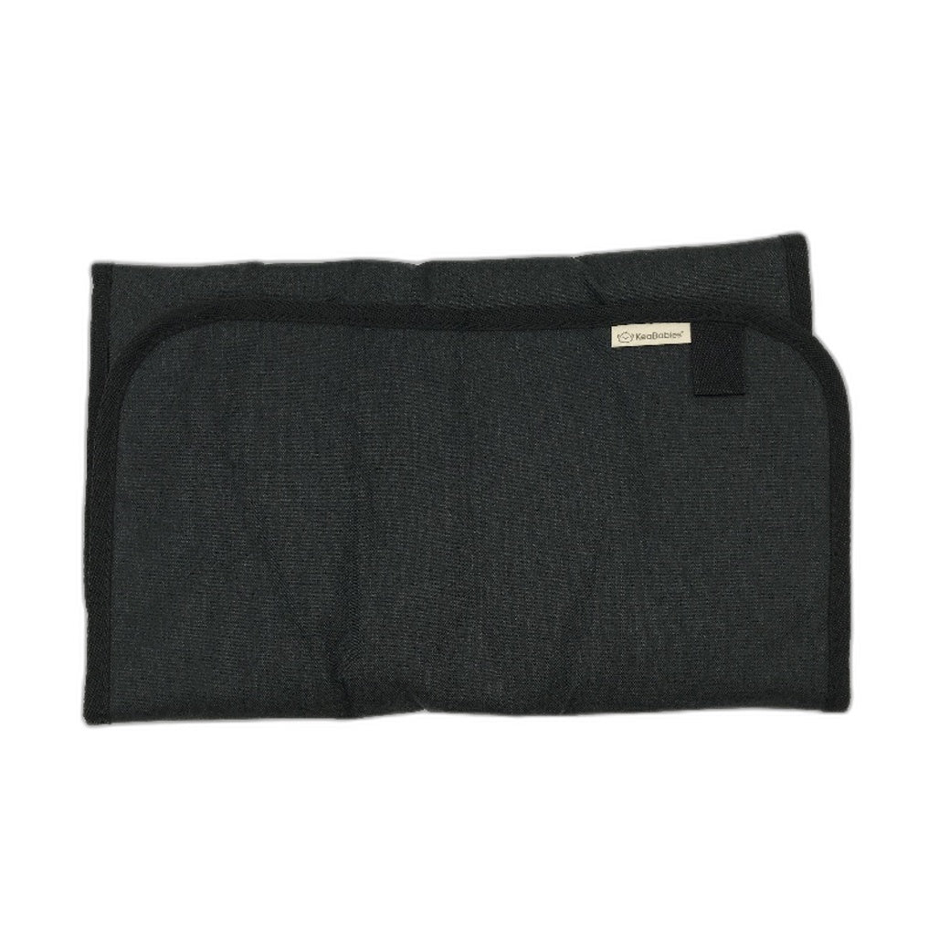 KeaBabies Canvas Waterproof Travel Nappy Bag with Changing Pad in Black NEW