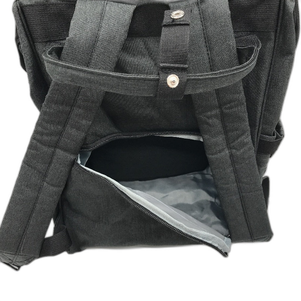 KeaBabies Canvas Waterproof Travel Nappy Bag with Changing Pad in Black NEW