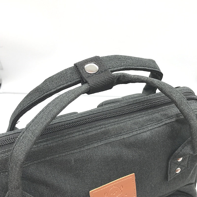 KeaBabies Canvas Waterproof Travel Nappy Bag with Changing Pad in Black NEW