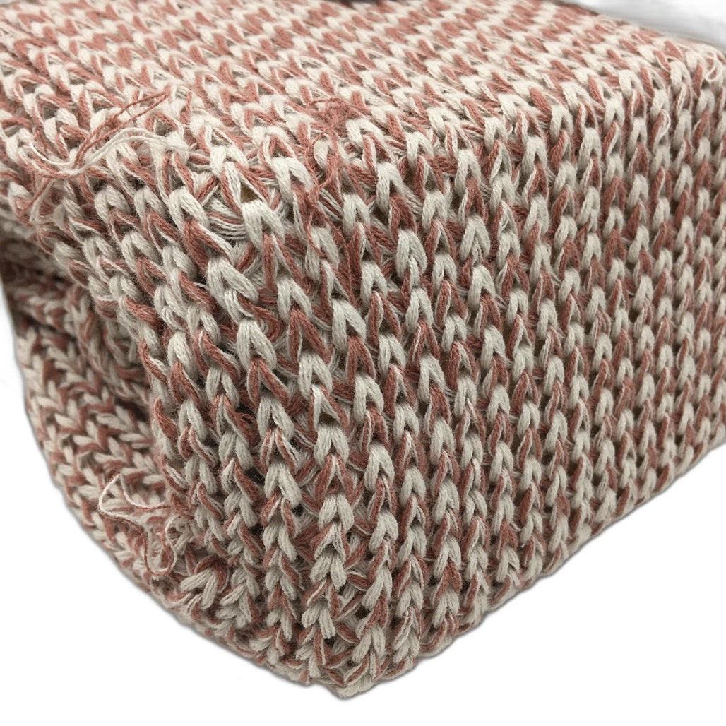 Kirkton House Cinnamon White 2 Tone Textured Knit Throw 1.2 x 1.8m NEW