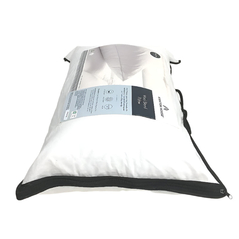 Kirkton House Wool Blend Cotton Cover Standard Size Pillow NEW