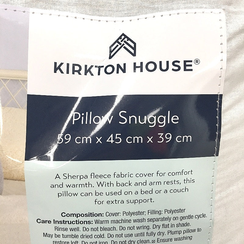 Kirkton House Grey Sherpa Fleece Fabric Cover Soft Fluffy Pillow Snuggle NEW