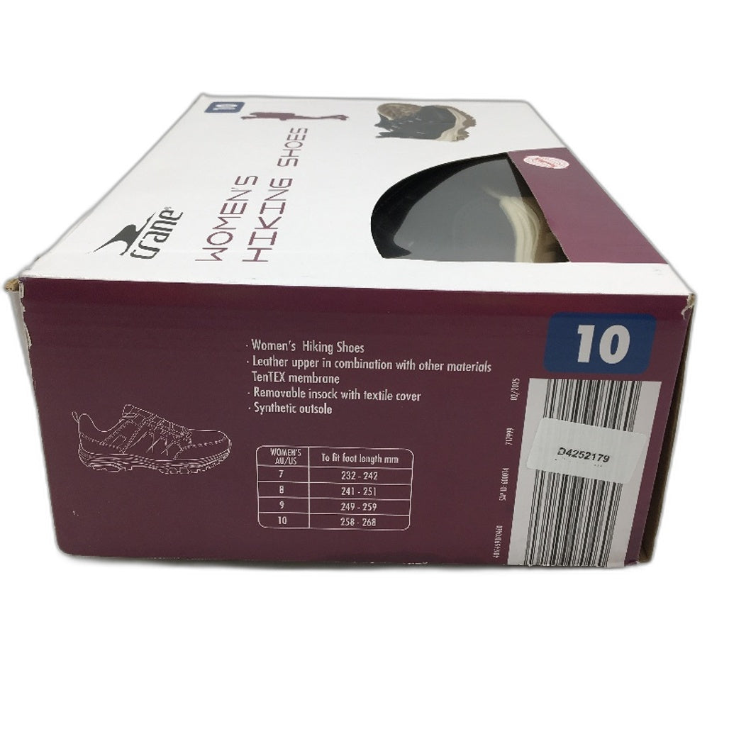 Crane Hiking Low Cut Lace Up Black Sneaker Style Shoes Ladies Size 10 NEW