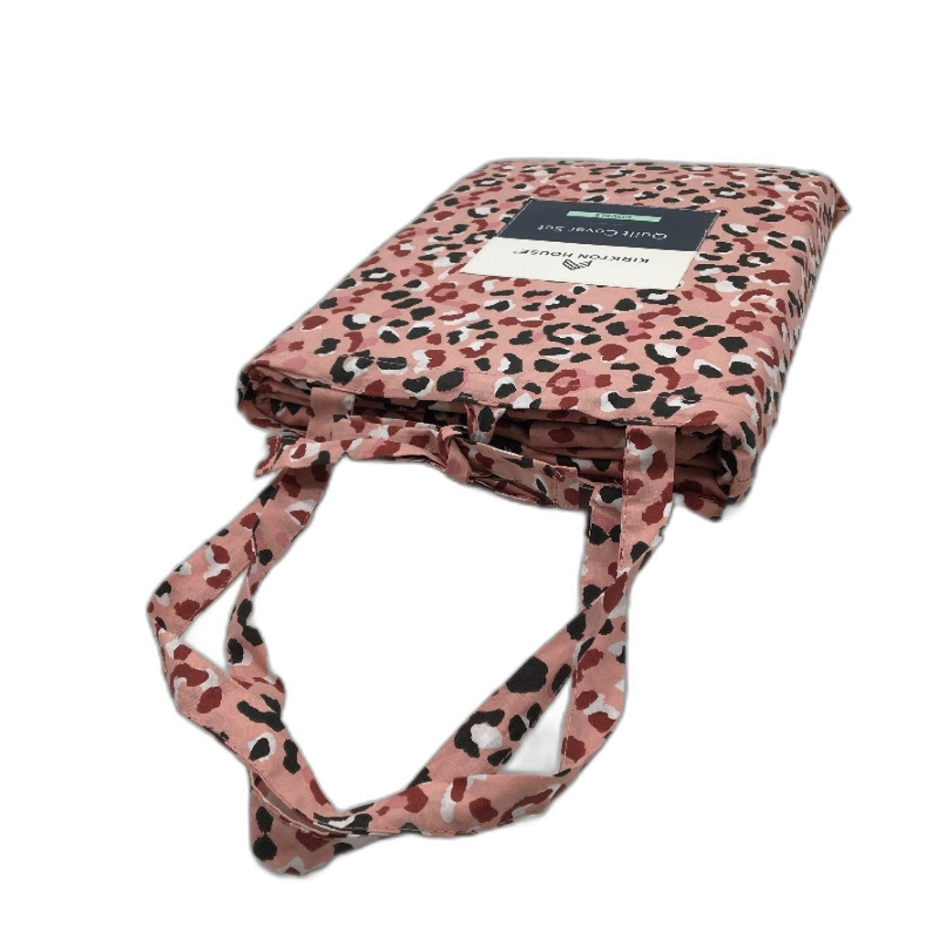 Kirkton House Pink Leopard Print Themed Quilt Cover Set Double Bed NEW