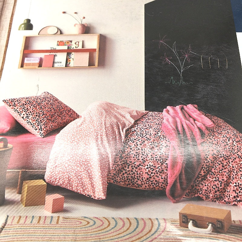 Kirkton House Pink Leopard Print Themed Quilt Cover Set Double Bed NEW
