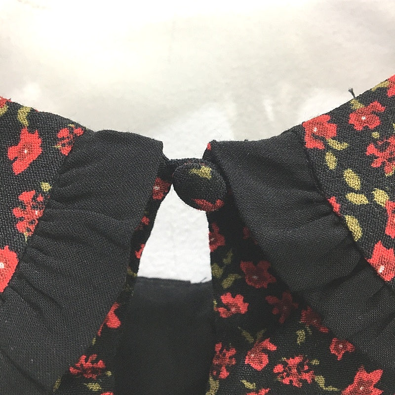 Forever New Black & Red Long Sleeve Floral High Neck Midi Dress Ladies Size AU 8