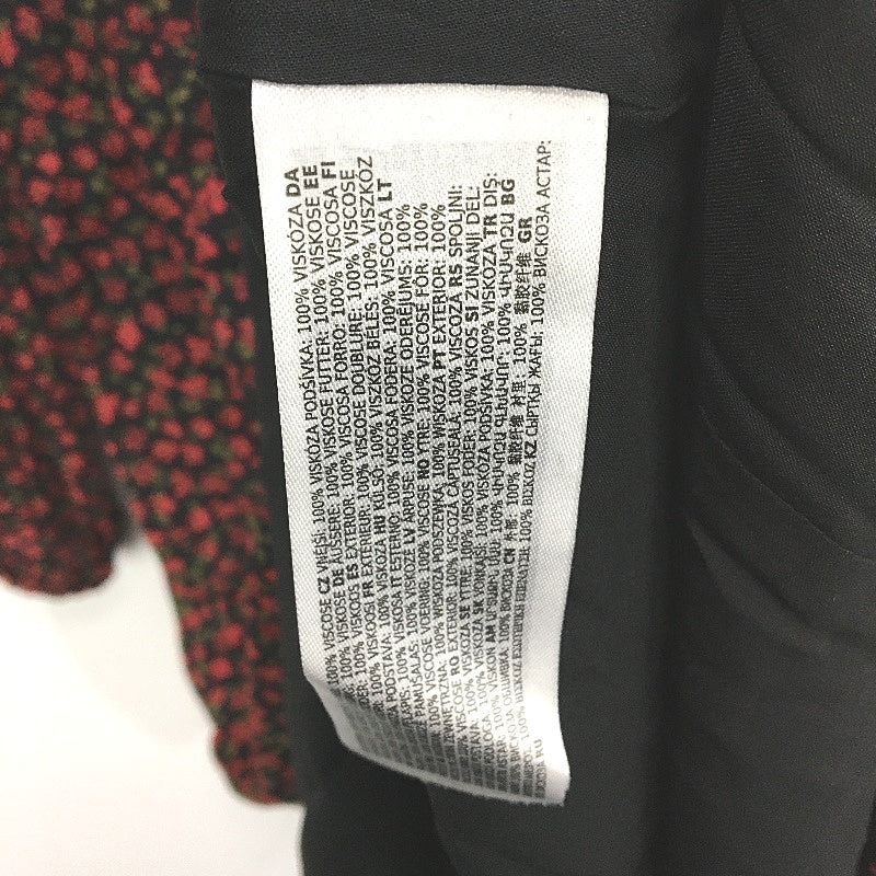 Forever New Black & Red Long Sleeve Floral High Neck Midi Dress Ladies Size AU 8