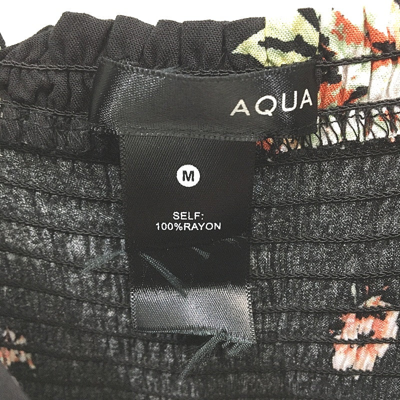 AQUA Black Spaghetti Strap Floral Knot Flowy Midi Dress Ladies Size Medium NEW