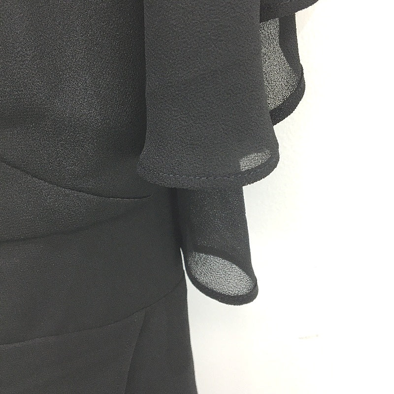 Forever New Black Short Sleeve Flowy Crossover Front Midi Dress Ladies Sz AU 16