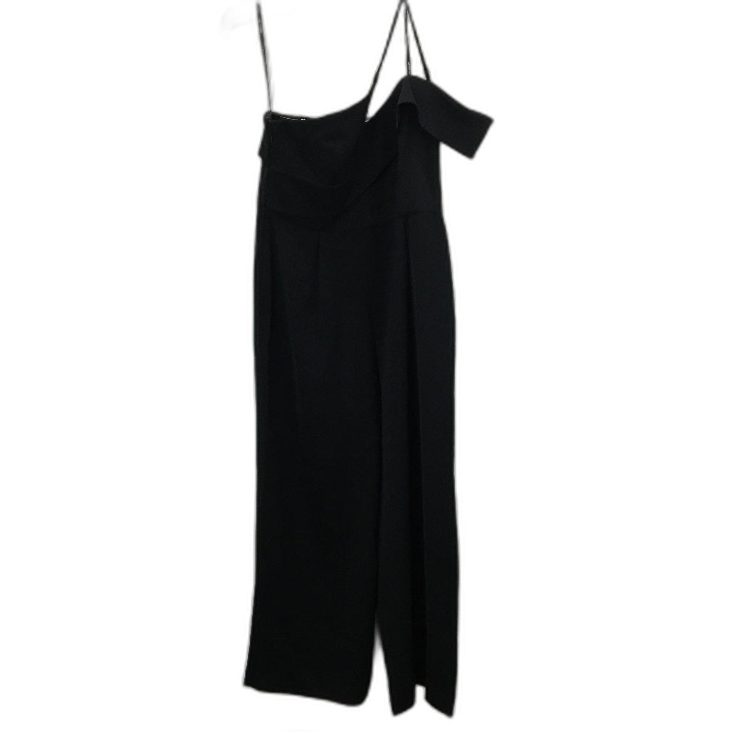 Forever New Black Double Strap One-Shoulder Wide Leg Jumpsuit Ladies Sz AU 14