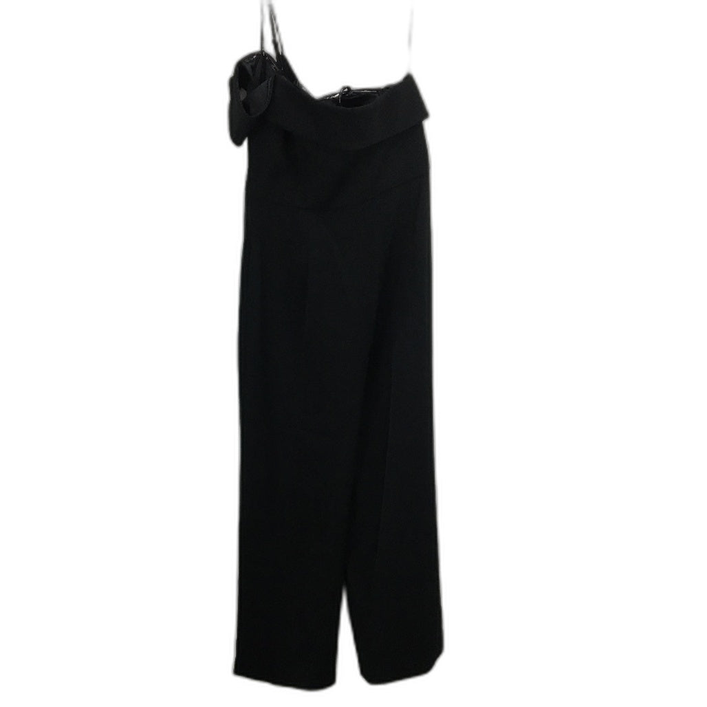 Forever New Black Double Strap One-Shoulder Wide Leg Jumpsuit Ladies Sz AU 14