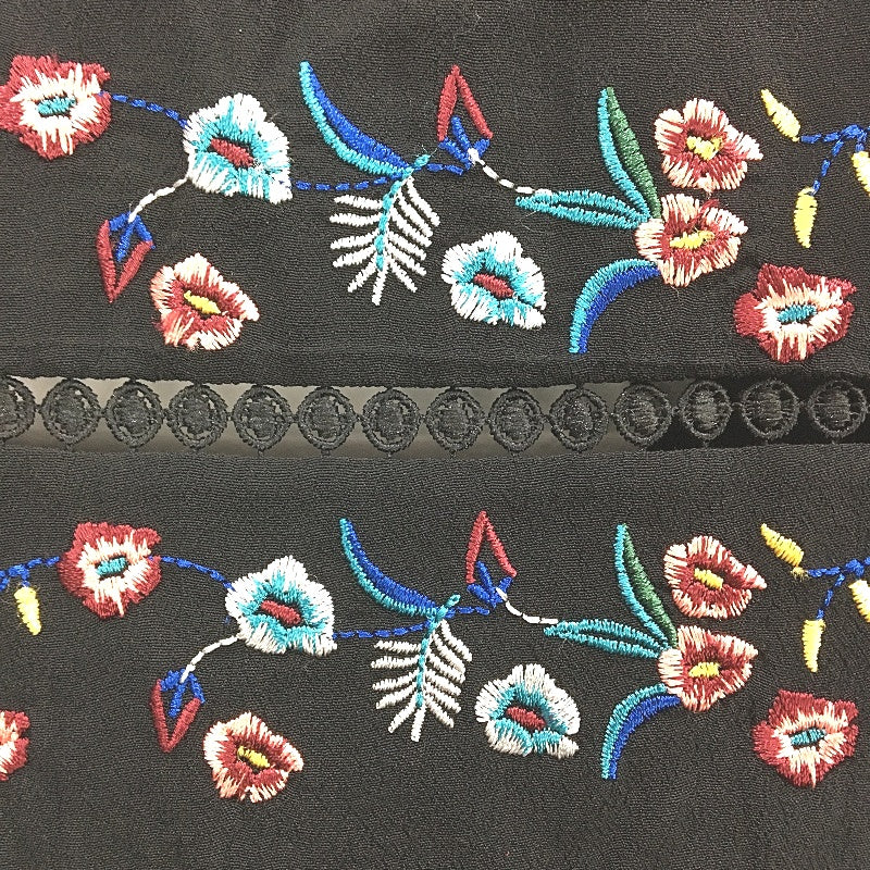 Forever New Black Short Sleeve Floral Belted Split Midi Dress Ladies Size AU 8