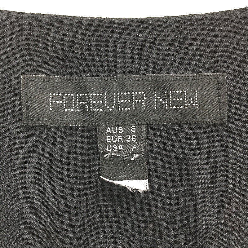 Forever New Black Short Sleeve Floral Belted Split Midi Dress Ladies Size AU 8