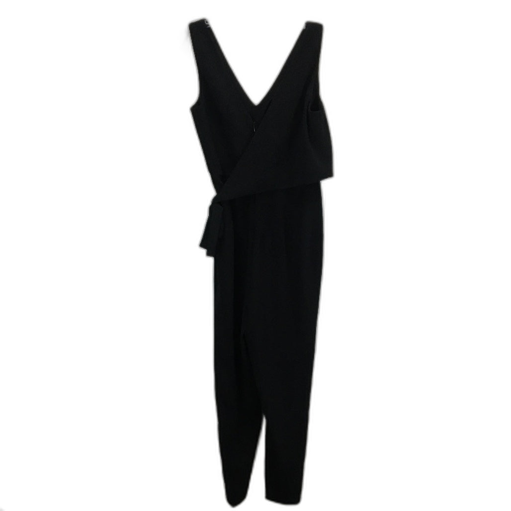 Forever New Black Wrap Tie Side Straight Leg Jumpsuit Ladies Size AU 10