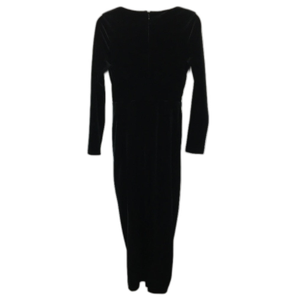 Forever New Black Long Sleeve Soft Velvet Twist Midi Dress Ladies Size AU 6