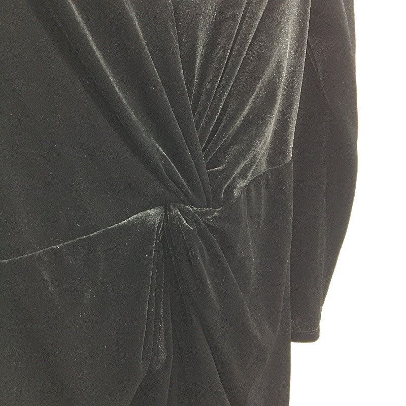 Forever New Black Long Sleeve Soft Velvet Twist Midi Dress Ladies Size AU 6