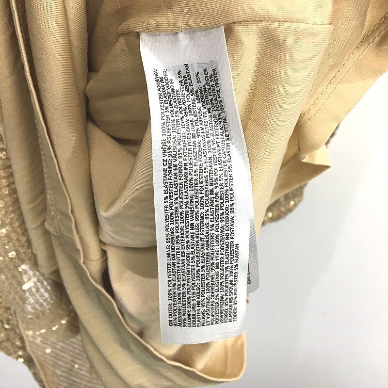 Forever New Gold Sequin Long Sleeve One-Shoulder Mini Dress Ladies Size AU 6