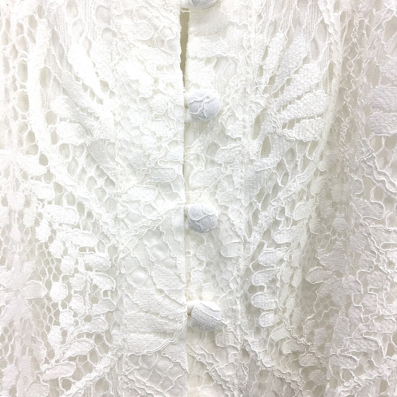 Forever New White Lacy Top Black Bottom Straight Leg Jumpsuit Ladies Size AU 8