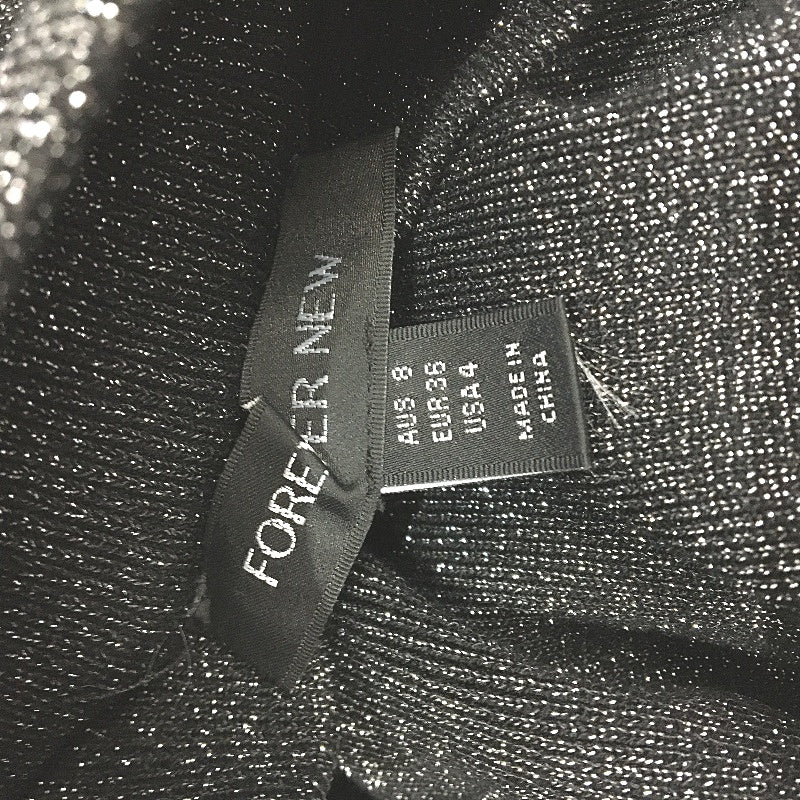 Forever New Black Sparkly Turtle Neck Bodycon Mini Dress Ladies Size AU 8