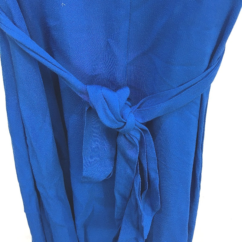 Forever New Blue Flowy Ruffled Short Sleeve Belted Midi Dress Ladies Size AU 10