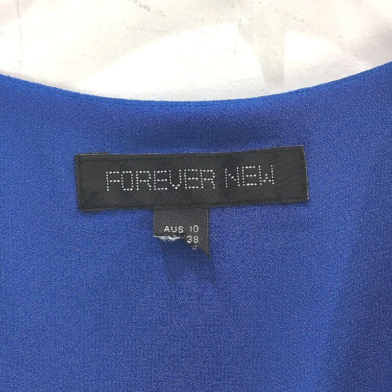 Forever New Blue Flowy Ruffled Short Sleeve Belted Midi Dress Ladies Size AU 10