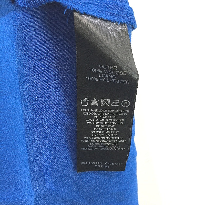 Forever New Blue Flowy Ruffled Short Sleeve Belted Midi Dress Ladies Size AU 10