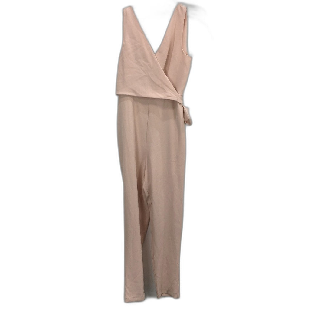 Forever New Pink Wrap Tie Side Straight Leg Jumpsuit Ladies Size AU 8