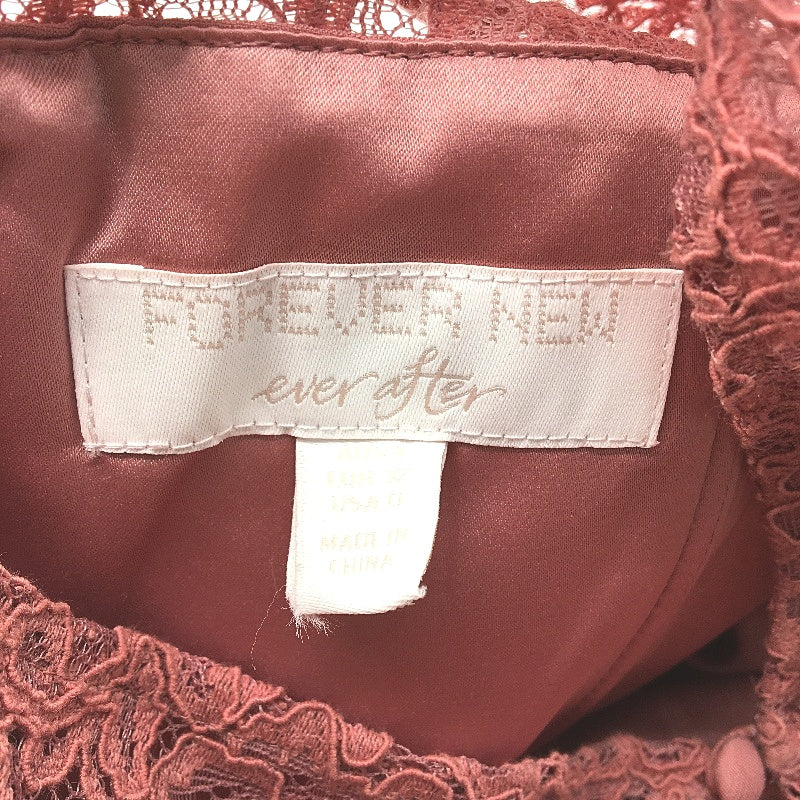 Forever New Ever After Rose Pink Patterned Long Sleeve Midi Dress Ladies Sz AU 4