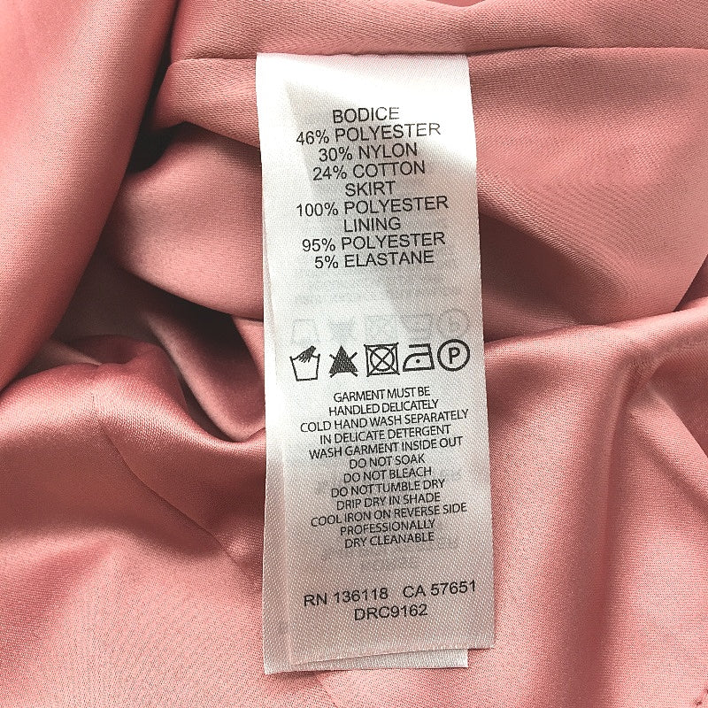 Forever New Ever After Rose Pink Patterned Long Sleeve Midi Dress Ladies Sz AU 4