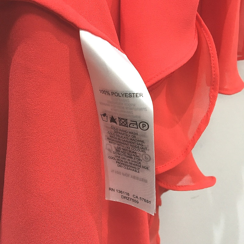 Forever New Red Sheer Ruffled Short Sleeve Tie Up Midi Dress Ladies Size AU 12