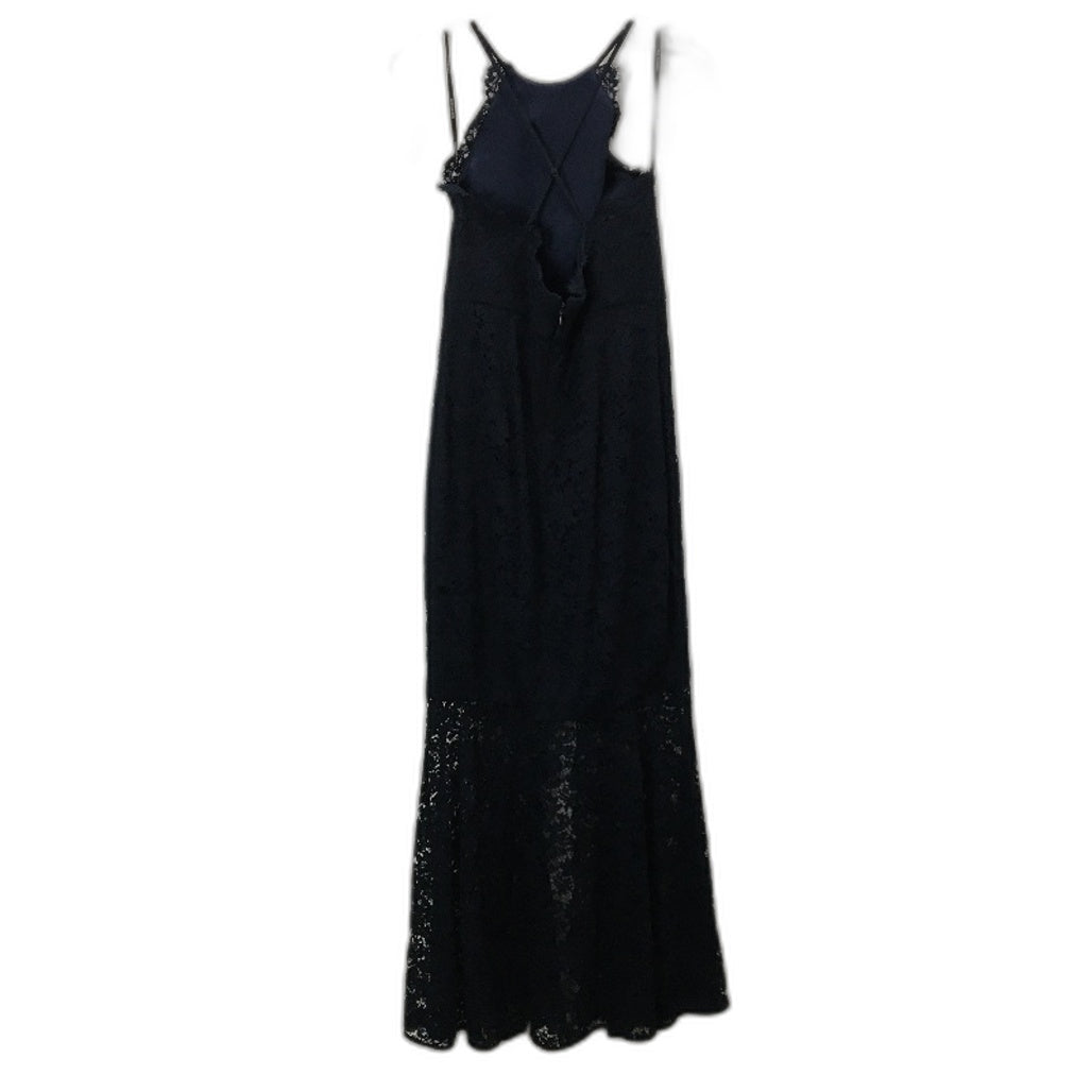 Forever New Navy Lacy Fabric Patterned Layered Midi Dress Ladies Size AU 10