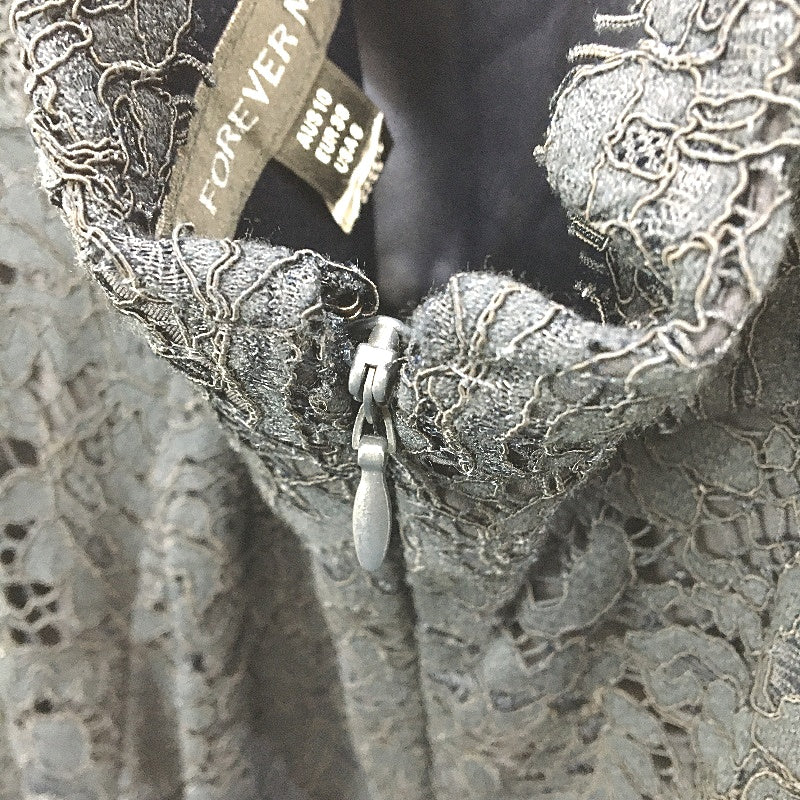 Forever New Navy Lacy Fabric Patterned Layered Midi Dress Ladies Size AU 10