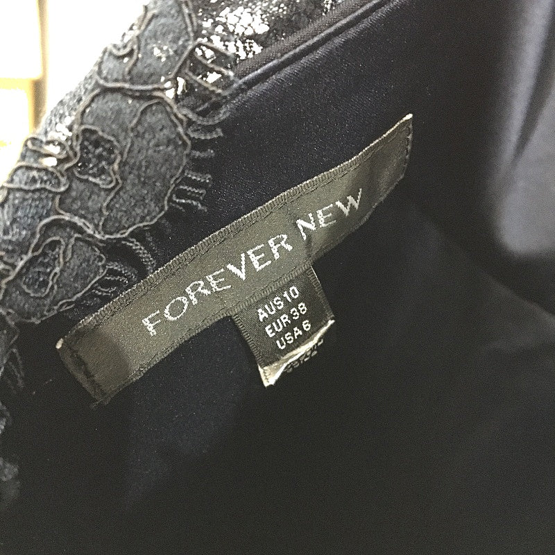 Forever New Navy Lacy Fabric Patterned Layered Midi Dress Ladies Size AU 10