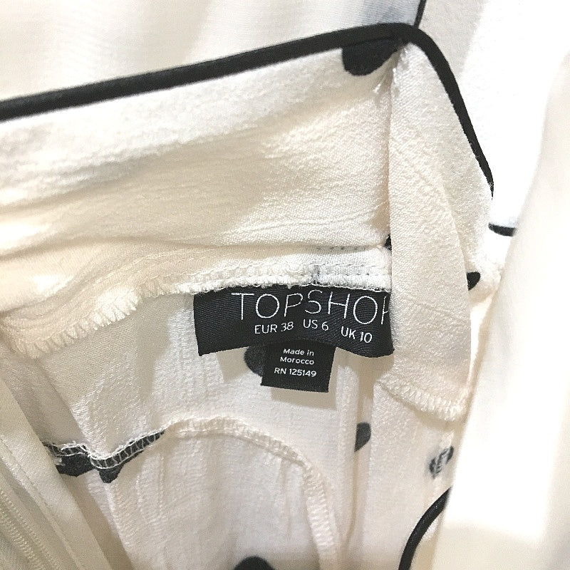 TopShop White Spotty Dotted Pattern Flowy Midi Dress Ladies Size EU 38 / US 6