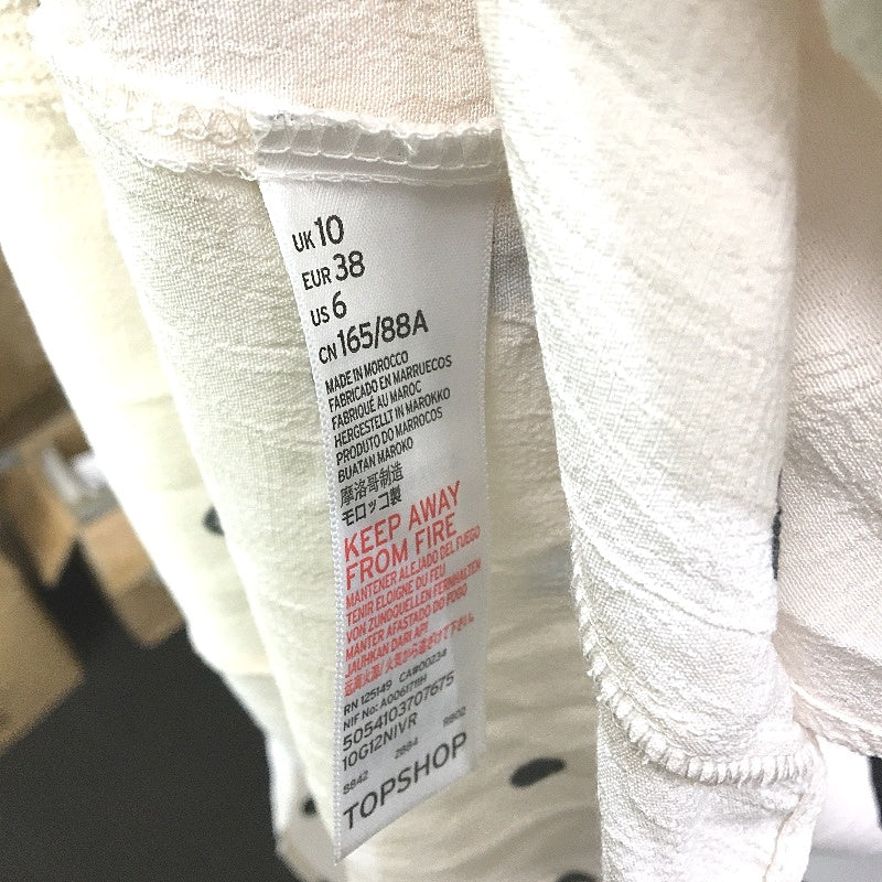 TopShop White Spotty Dotted Pattern Flowy Midi Dress Ladies Size EU 38 / US 6