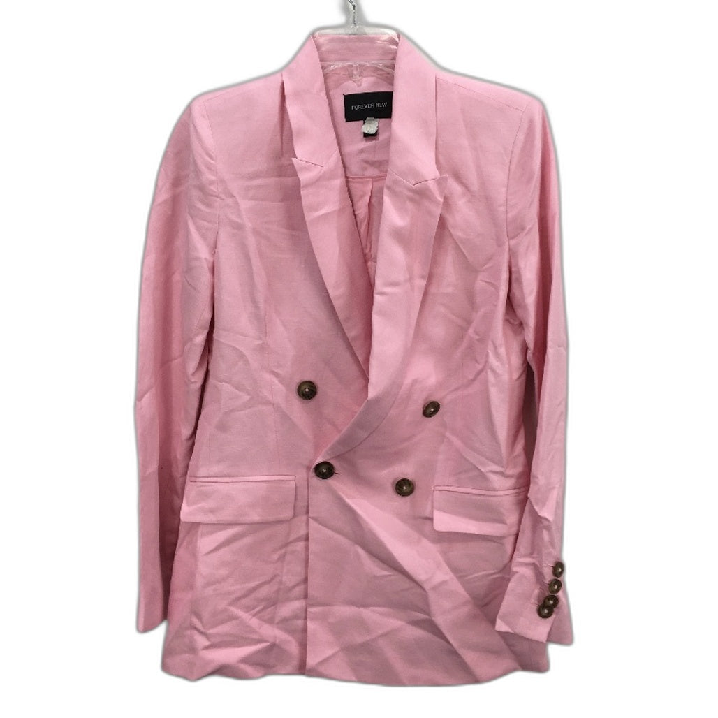 Forever New Light Pink Linen Blend Double Breasted Blazer Ladies Size AU 4 NEW