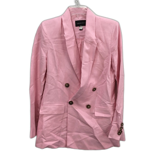 Forever New Light Pink Linen Blend Double Breasted Blazer Ladies Size AU 4 NEW