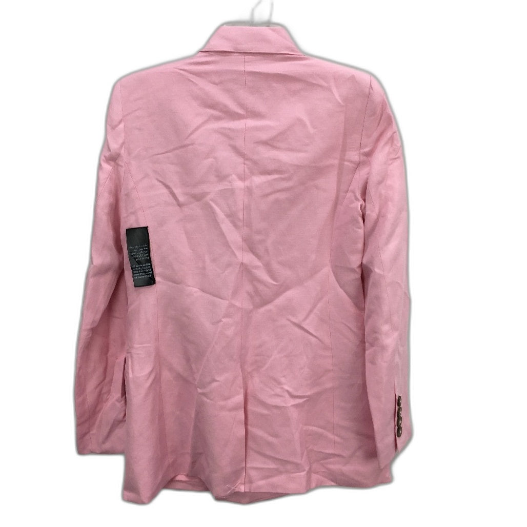 Forever New Light Pink Linen Blend Double Breasted Blazer Ladies Size AU 4 NEW