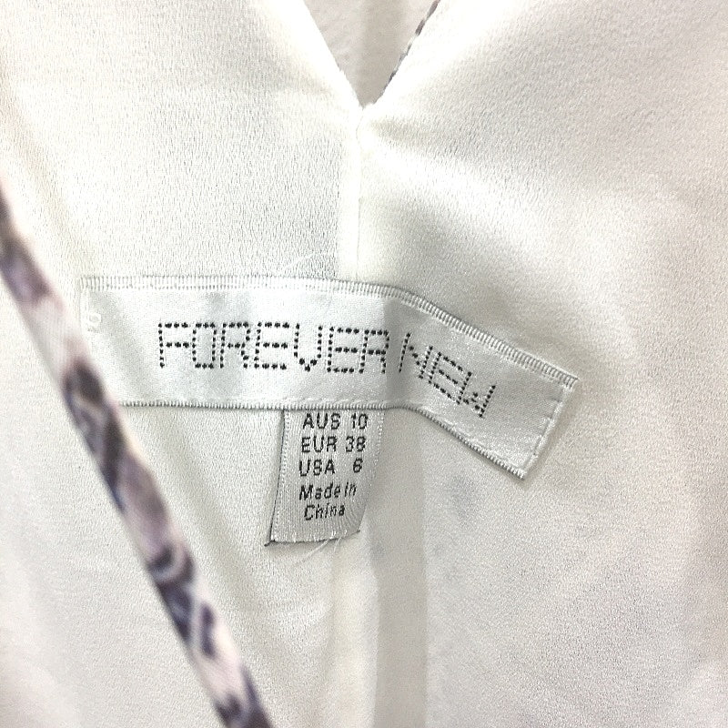 Forever New Patterned Sheer Gold Decorated Midi Dress Ladies Size AU 10 NEW