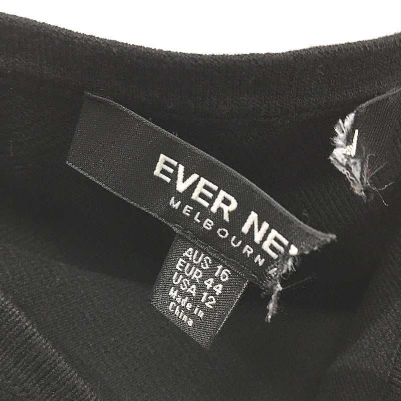 Ever New Black Long Sleeve One-Shoulder Choker Midi Dress Ladies Size AU 16 NEW