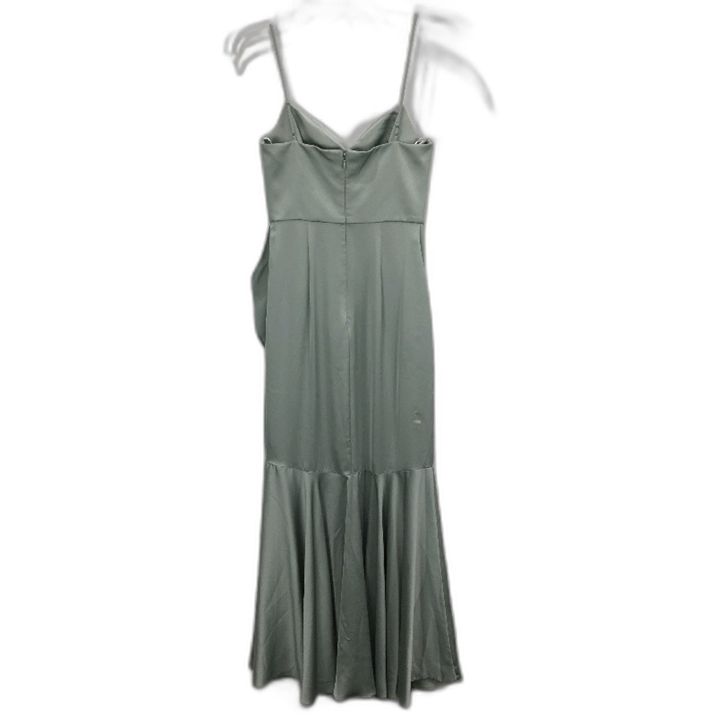 Forever New Green Silky Layered Ruffle Formal Midi Dress Ladies Size AU 6 NEW