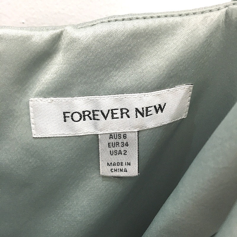 Forever New Green Silky Layered Ruffle Formal Midi Dress Ladies Size AU 6 NEW