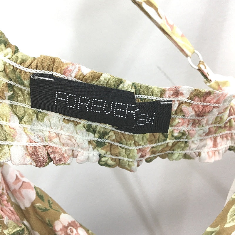 Forever New Green Floral Pattern Cross Back Flowy Midi Dress Ladies Size AU 8