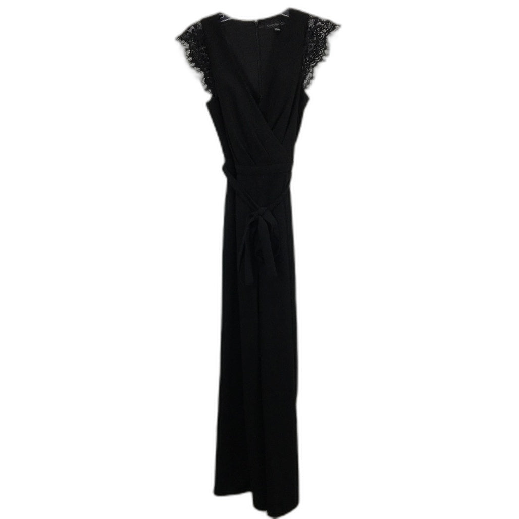 Forever New Black Partial Sleeve Belted Wrap Wide Leg Jumpsuit Ladies Size AU 8