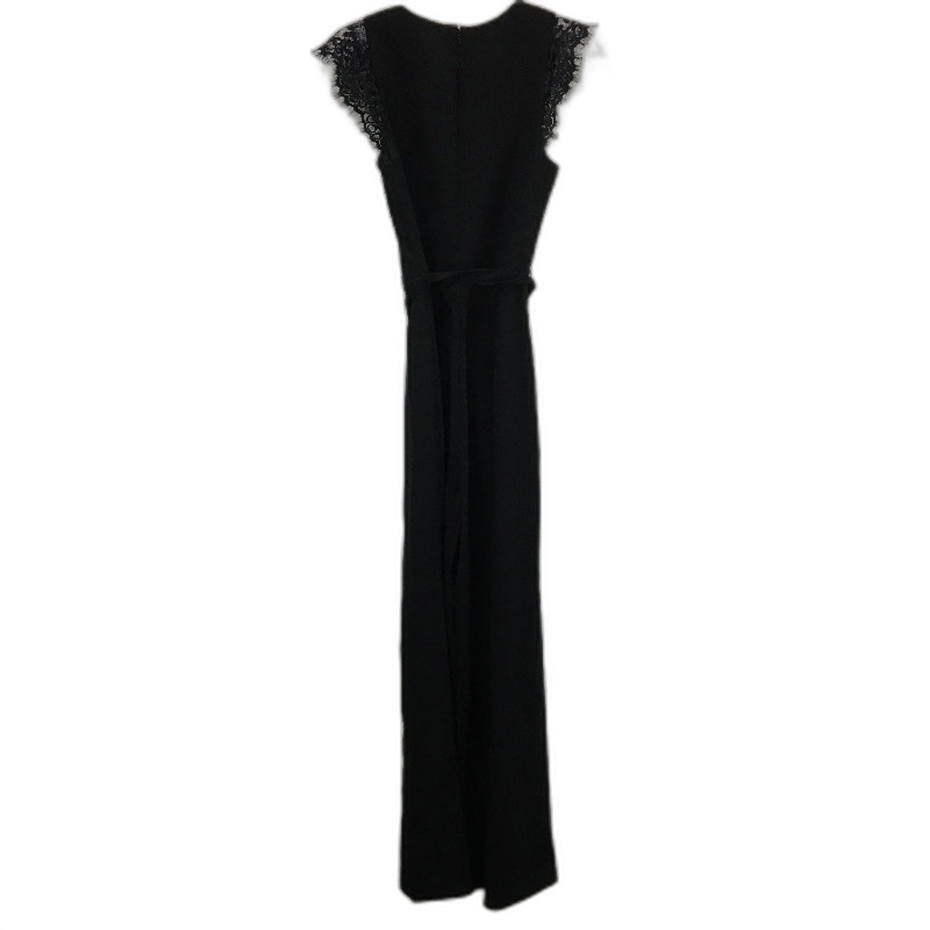 Forever New Black Partial Sleeve Belted Wrap Wide Leg Jumpsuit Ladies Size AU 8