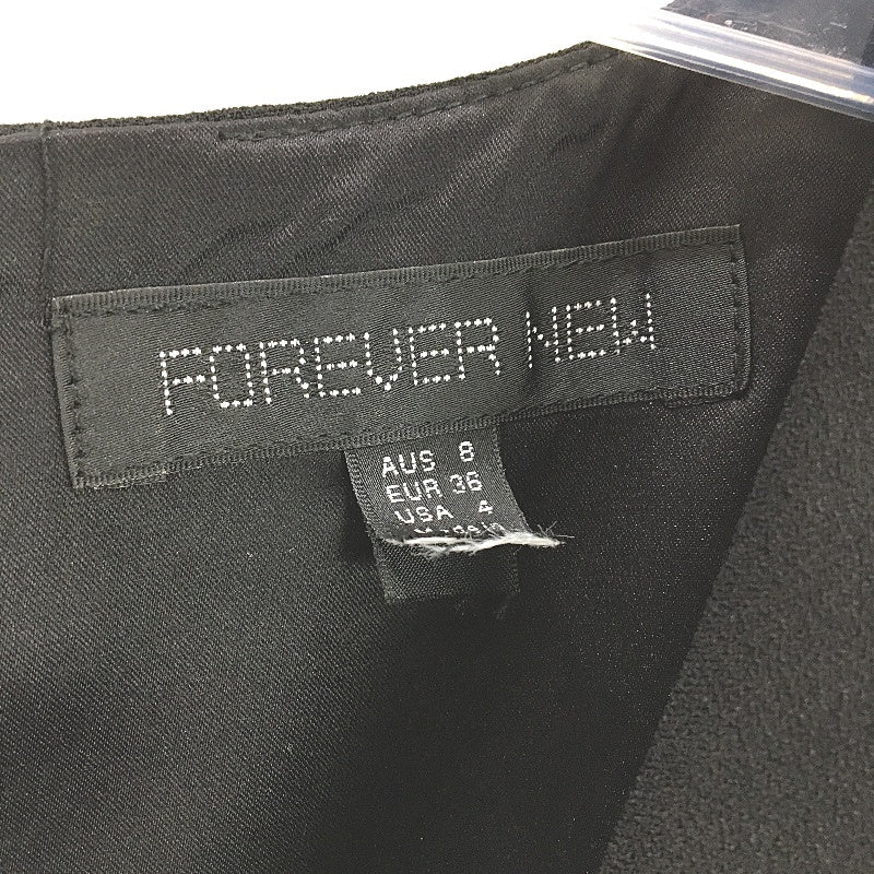 Forever New Black Partial Sleeve Belted Wrap Wide Leg Jumpsuit Ladies Size AU 8