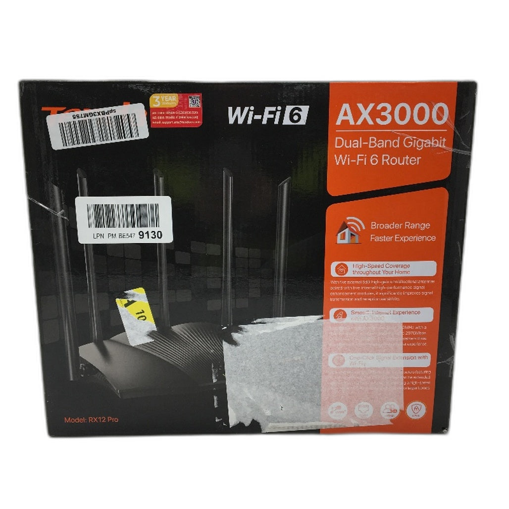 Tenda AX3000 WiFi 6 Dual Band Gigabit High Speed Home Internet Router RX12 Pro