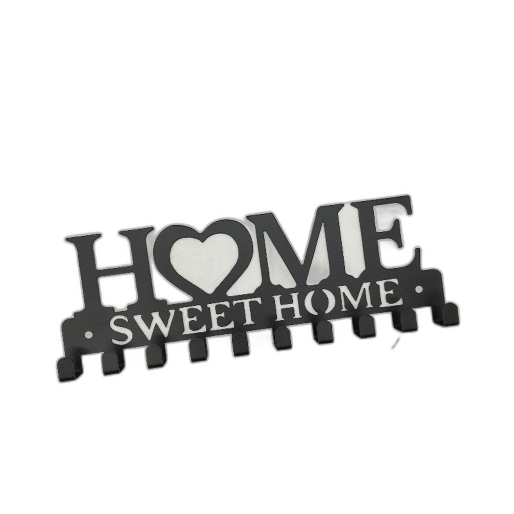 WIPHANY Home Sweet Home Black Wall Mounted Key Holder Hooks Hanger Rack NEW