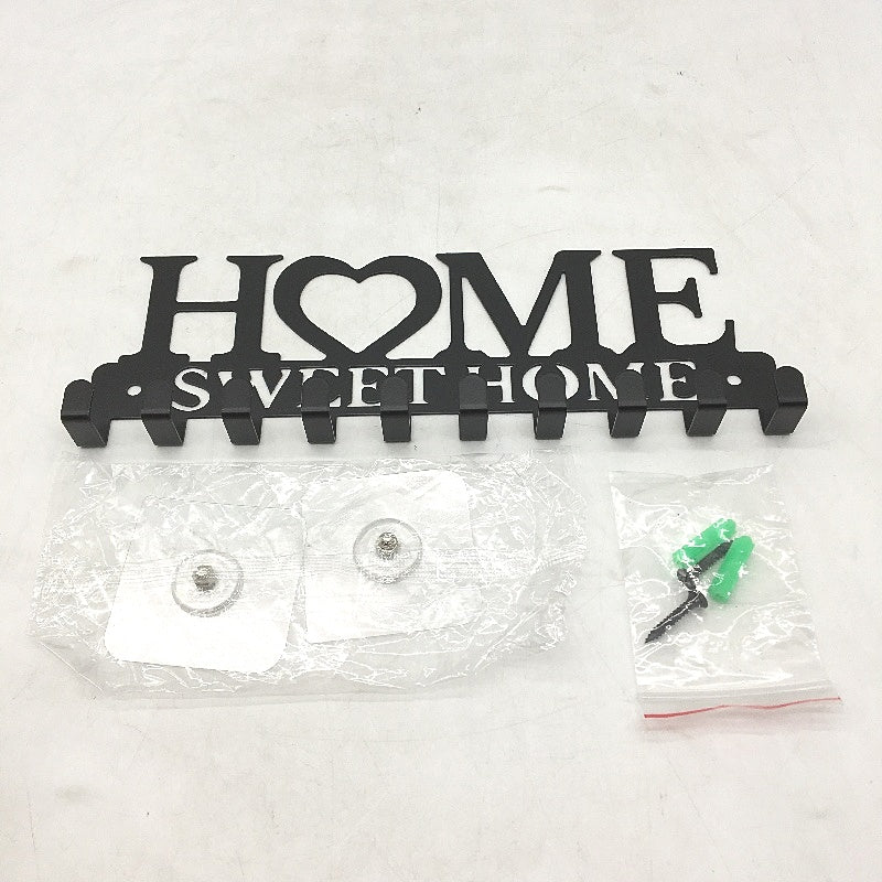 WIPHANY Home Sweet Home Black Wall Mounted Key Holder Hooks Hanger Rack NEW