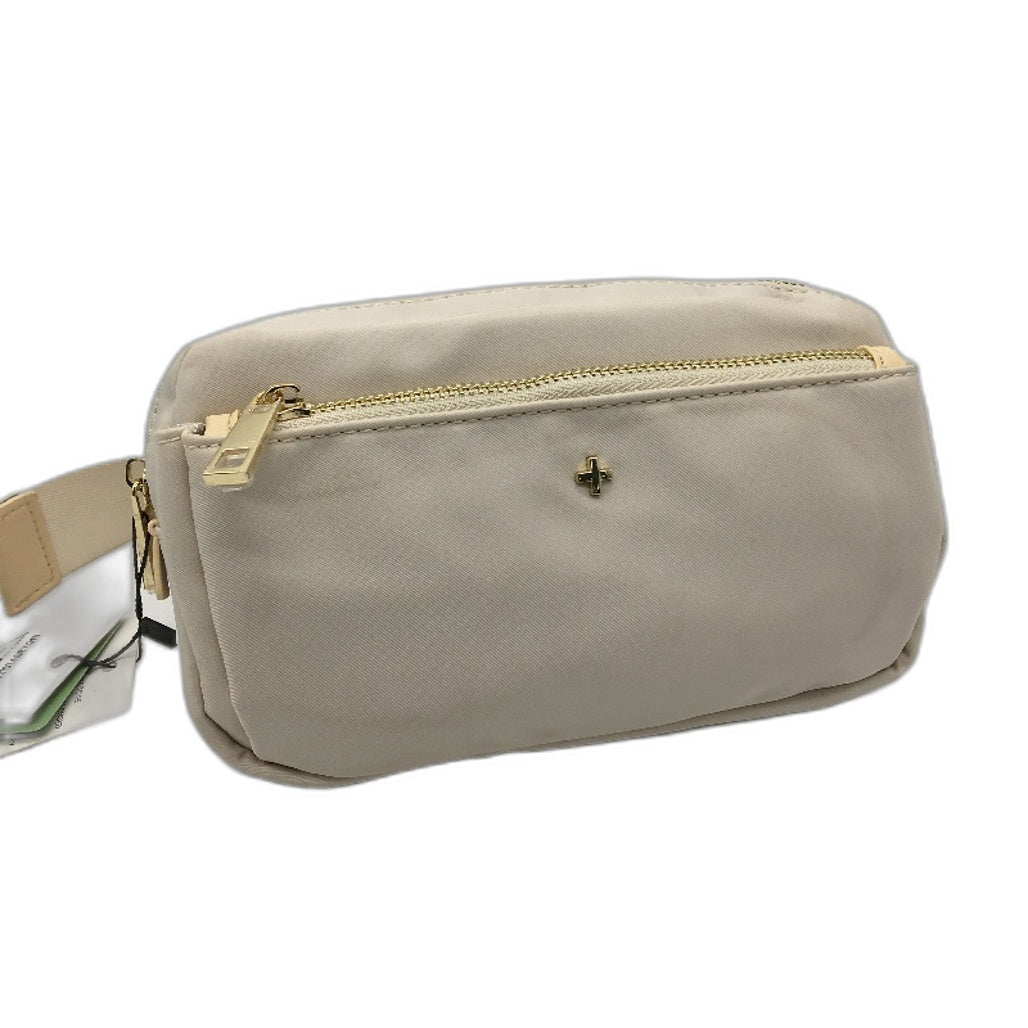 Peta And Jain Beige Dual Compartment Madix Waist Bag With Gold Accents 20cm NEW